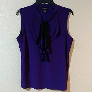 LIZ MCCOY SLEEVELESS COLLAR SHIRT SIZE L